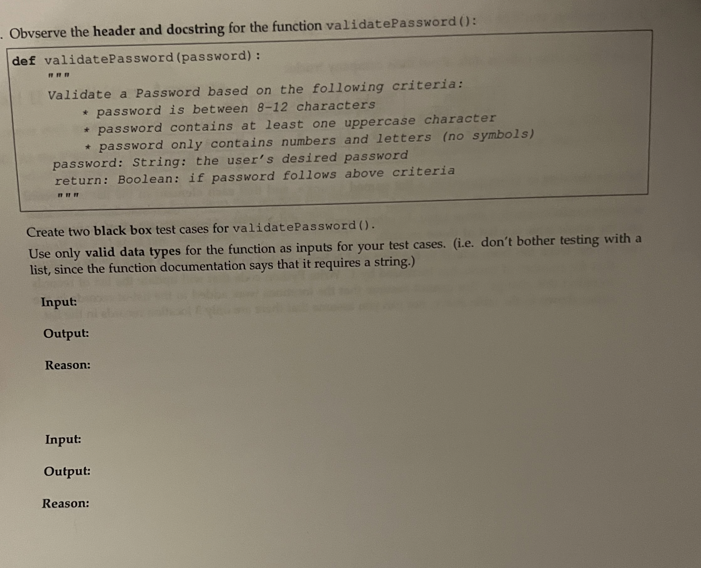 Solved Obvserve the header and docstring for the function | Chegg.com