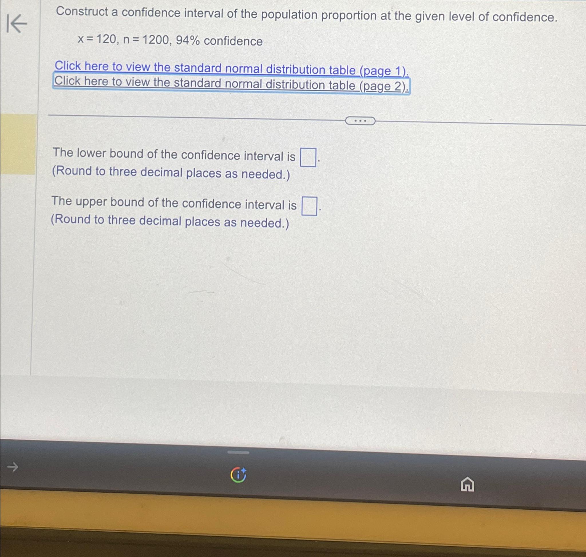 Solved Construct A Confidence Interval Of The Population | Chegg.com