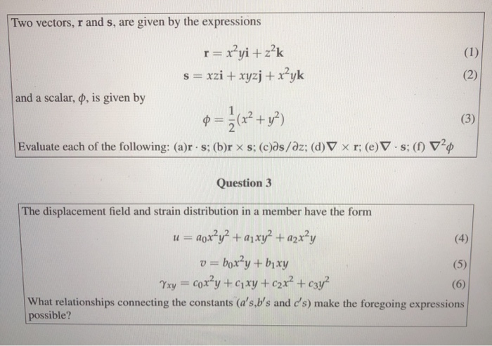 Solved Two Vectors R And S Are Given By The Expressions Chegg Com