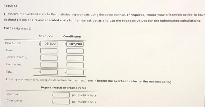Solved Direct Method and Overhead Rates Jasmine Company | Chegg.com