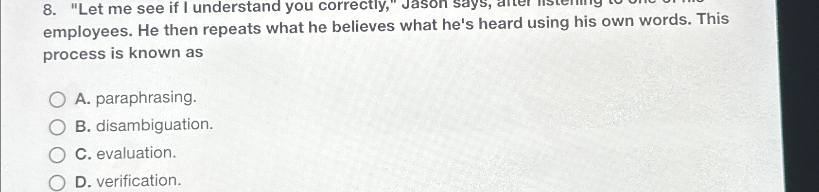 Solved "Let Me See If I Understand You Correctly," | Chegg.com