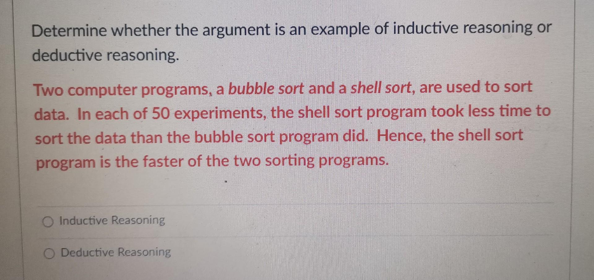 Solved Determine whether the argument is an example of | Chegg.com