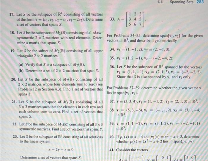 Solved 9. Show that the set of vectors ((-4, 1, 3), (5, 1, | Chegg.com