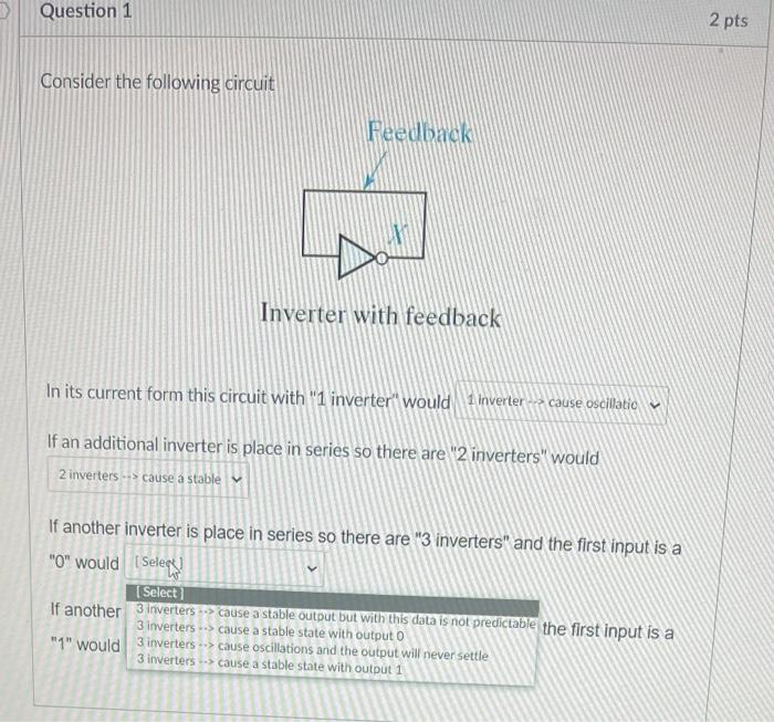 Solved Question 1 2P Consider the following circuit Feedback | Chegg.com