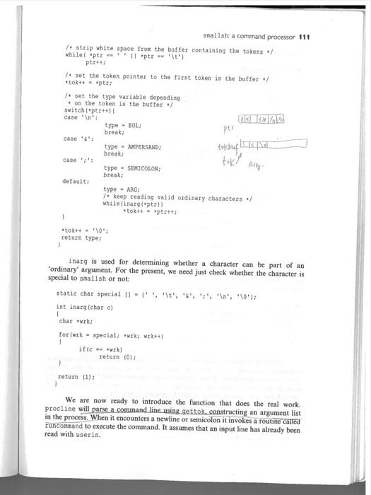 Solved smallsh: a command processor 109 include file for | Chegg.com