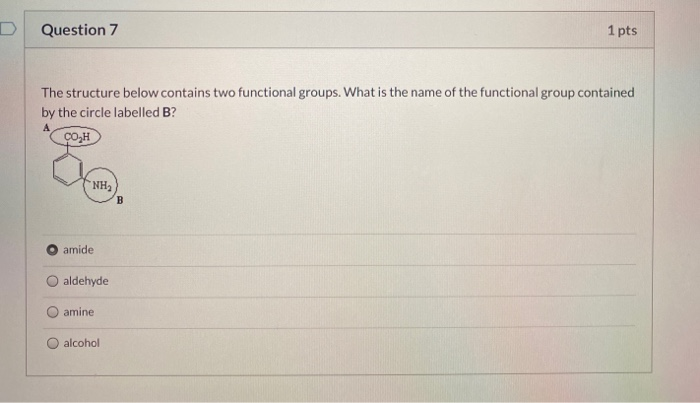Solved D Question 7 1 pts The structure below contains two | Chegg.com