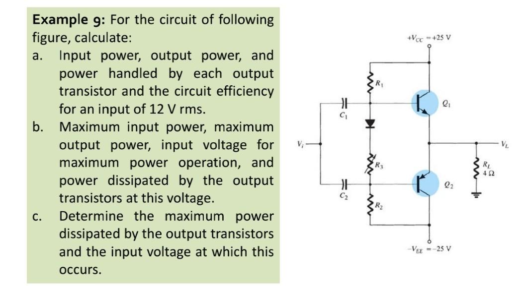 Solved Example 9: For The Circuit Of Following Figure, | Chegg.com