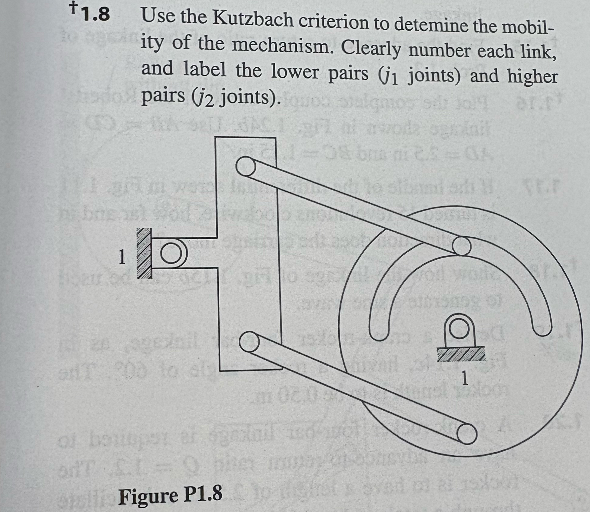 2.19 ﻿For the mechanism in Fig. P1.8, ﻿define a set