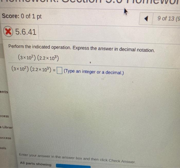 Solved Score: 0 of 1 pt 9 of 13 (9 X 5.6.41 Perform the | Chegg.com