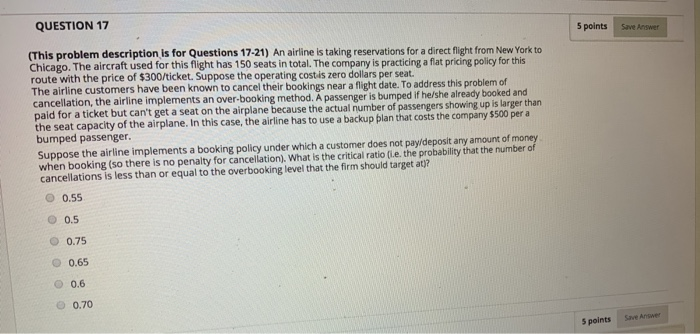 Solved QUESTION 17 5 points Save Answer (This problem | Chegg.com