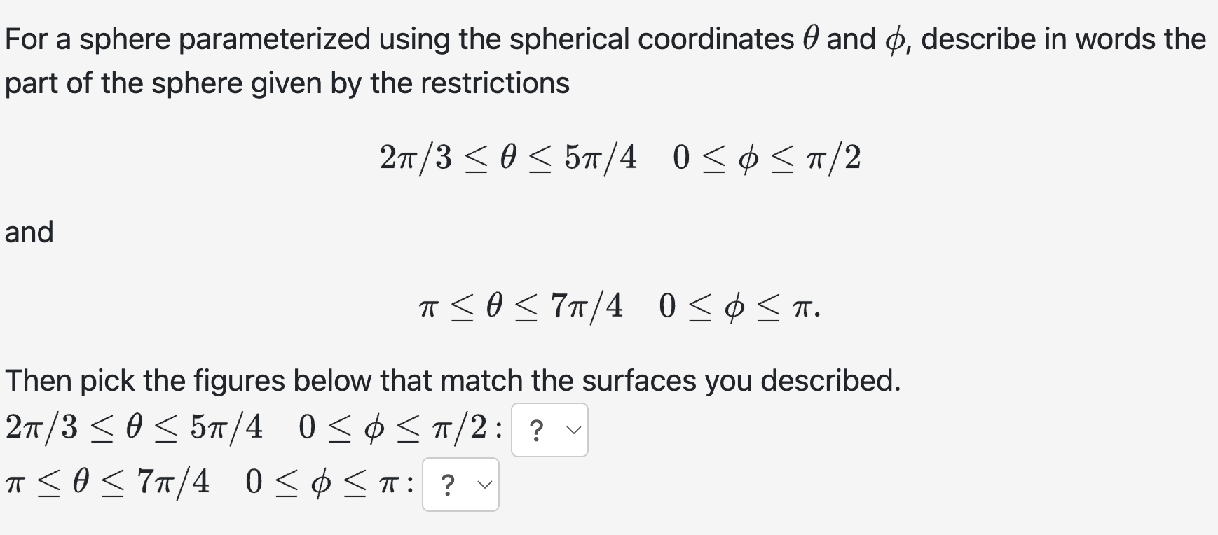 Solved For a sphere parameterized using the spherical | Chegg.com