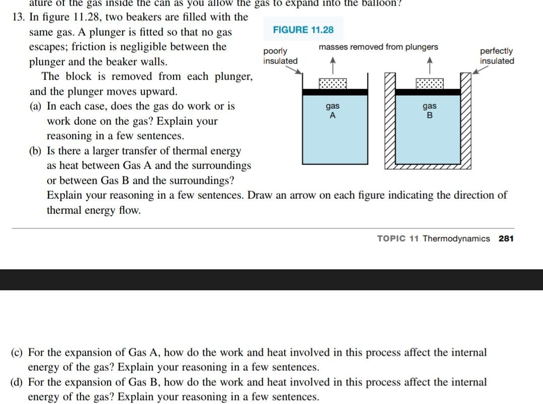 Solved 13. In figure 11.28 , two beakers are filled with the | Chegg.com