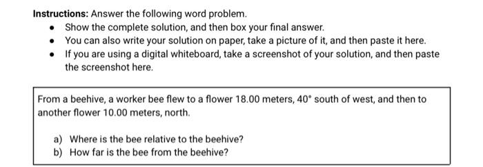 Solved Instructions: Answer the following word problem. Show | Chegg.com