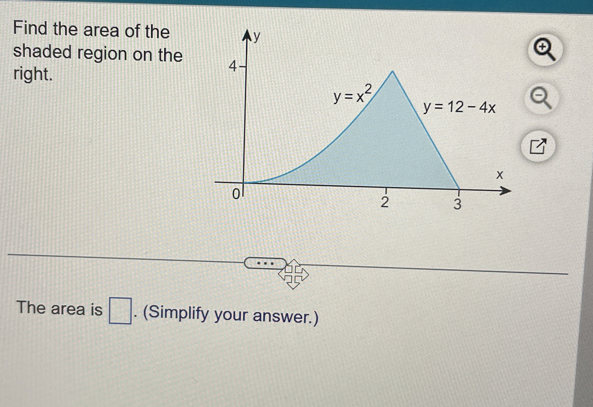 Solved Find The Area Of The Shaded Region On The Right The Chegg Com