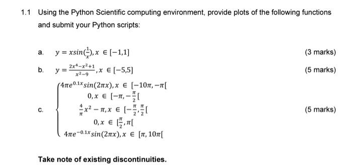 Solved 1.1 Using the Python Scientific computing | Chegg.com