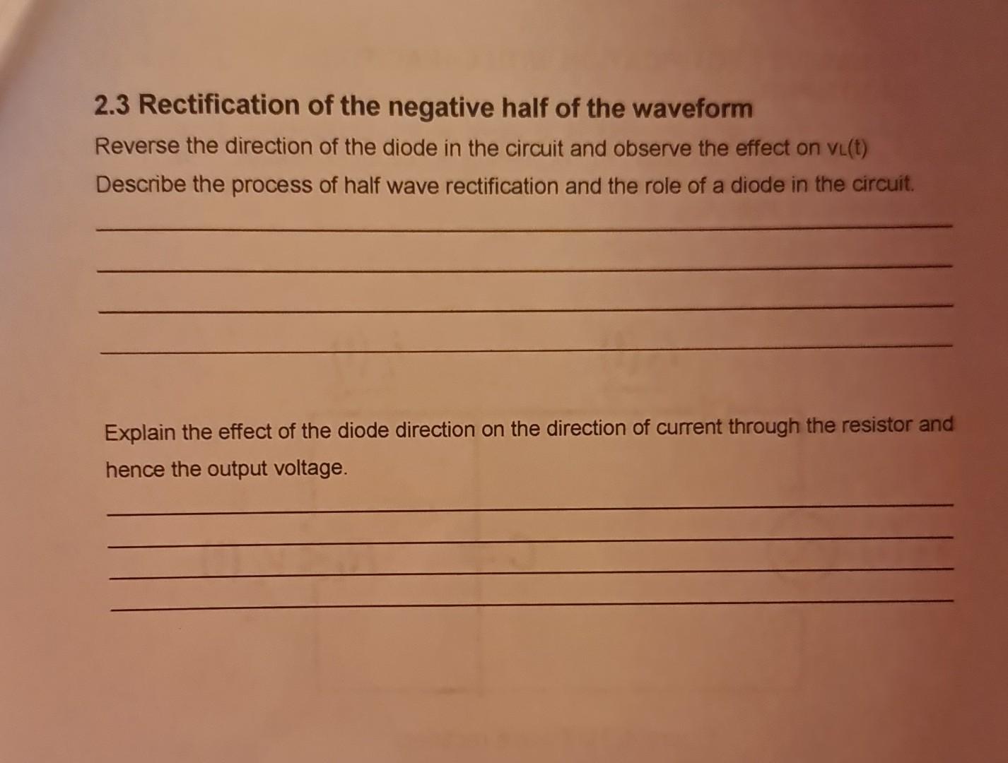 Solved 3. FULL WAVE RECTIFICATION WITH CAPACITOR SMOOTHING