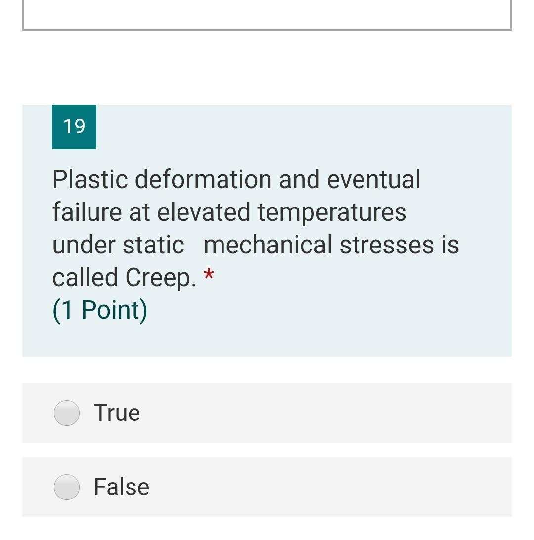 Solved 19 Plastic deformation and eventual failure at | Chegg.com