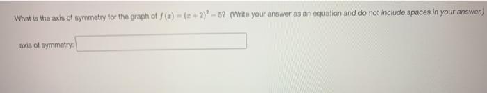 Solved What is the axis of symmetry for the graph off () - | Chegg.com