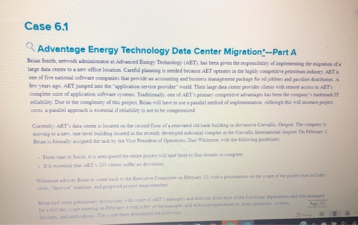 advantage energy technology data center migration wbs