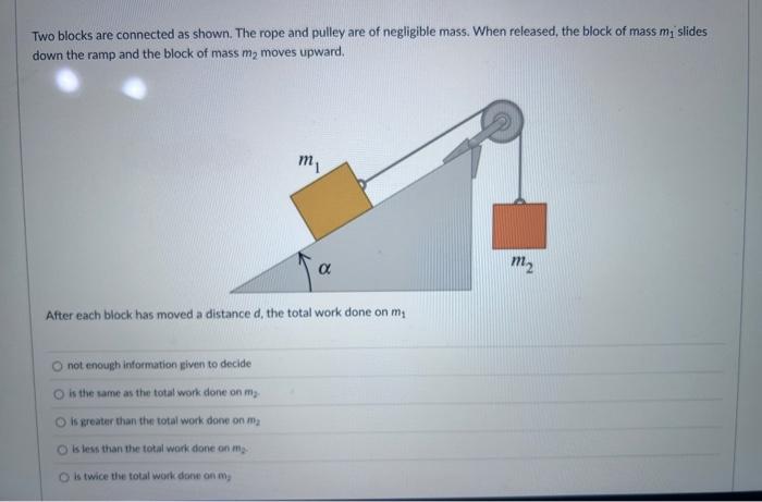 Solved Two blocks are connected as shown. The rope and | Chegg.com