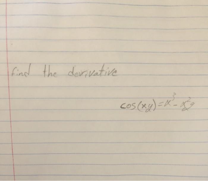 how to find the derivative of cos xy