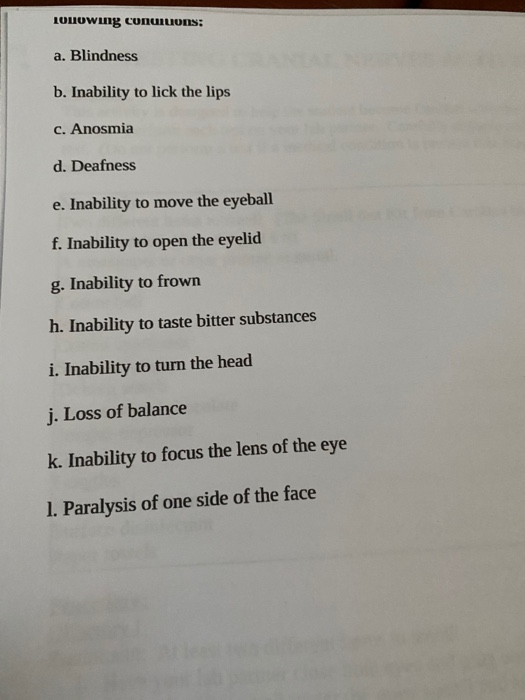 Solved Data: Complete the table on cranial nerve testing | Chegg.com