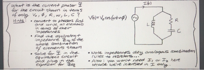 It V4 Vocos Lwt O C What Is The Current Phasor Chegg Com