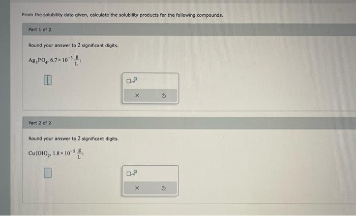 Solved From The Solubility Data Given, Calculate The | Chegg.com