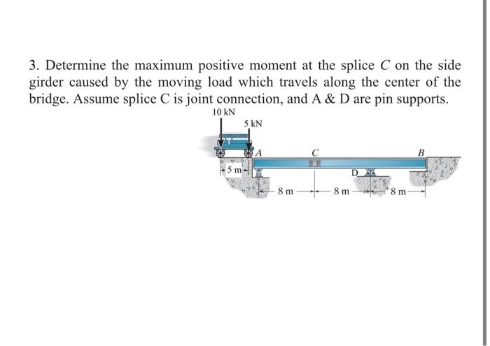 Solved 3. Determine the maximum positive moment at the | Chegg.com