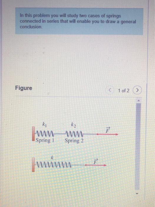 Solved In this problem you will study two cases of springs