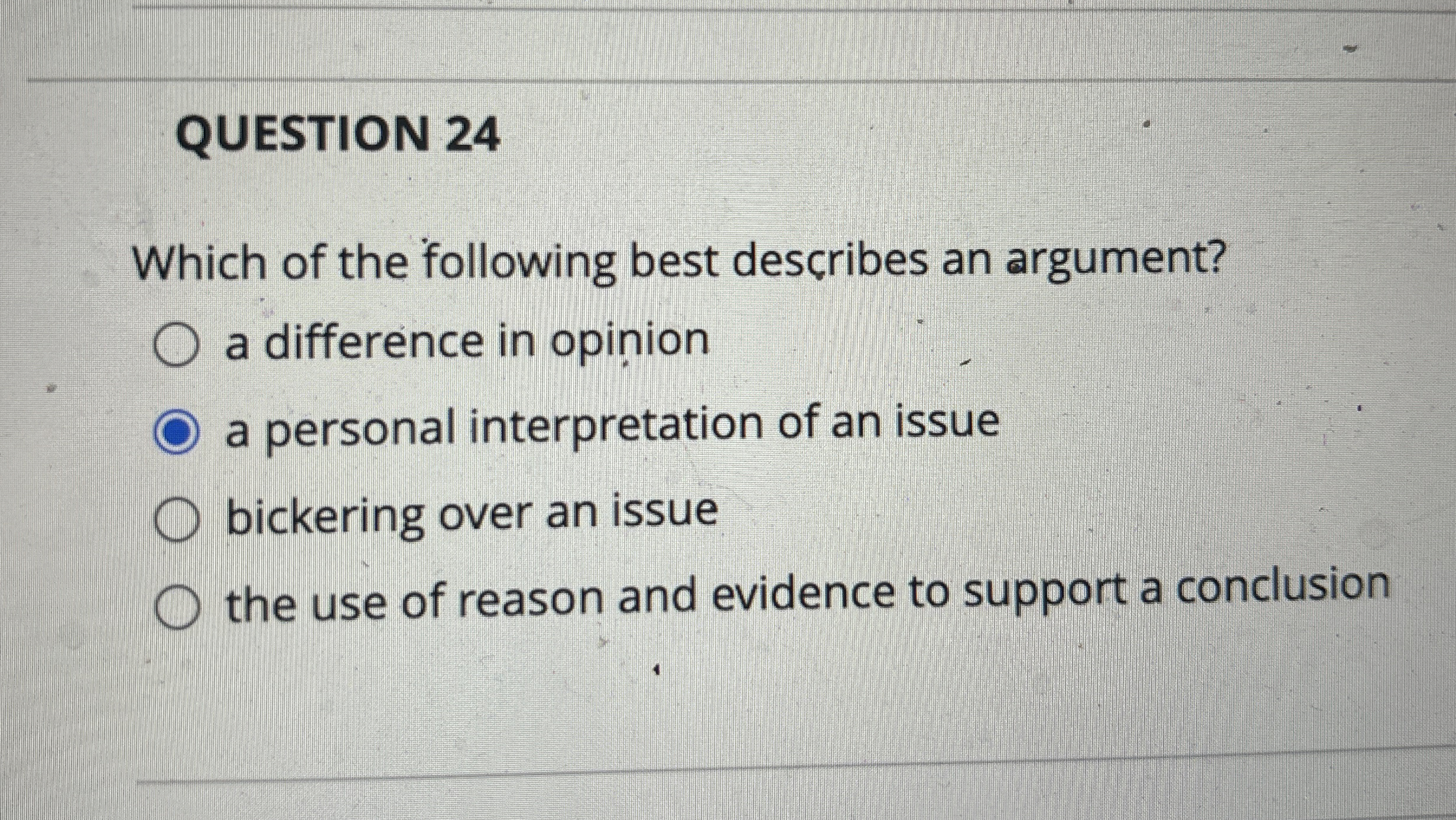 Solved QUESTION 24Which of the following best describes an | Chegg.com