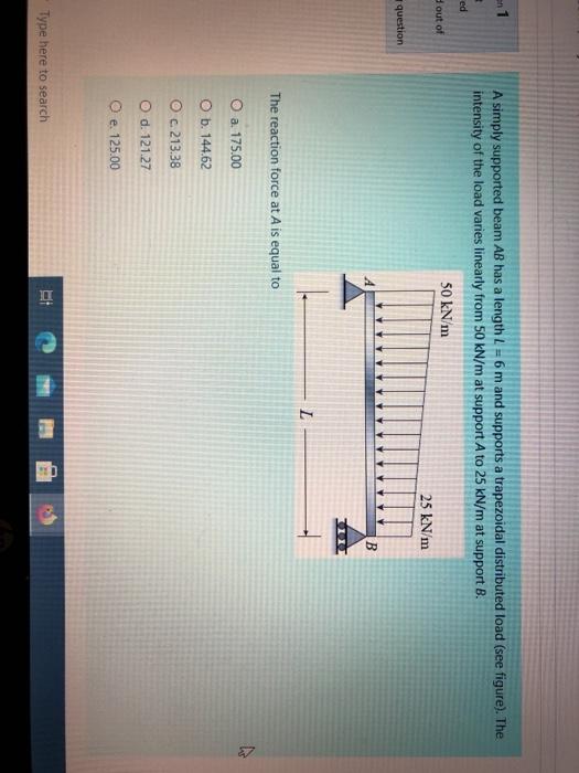 Solved ed A simply supported beam AB has a length 2 = 6 m | Chegg.com