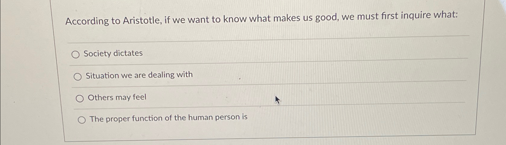 Solved According to Aristotle, if we want to know what makes | Chegg.com