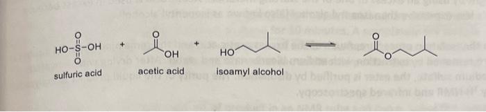 Solved sulfuric acid acetic acid isoamyl alcohol1. Draw the | Chegg.com