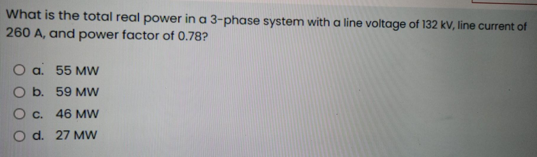 Solved What is the total real power in a 3-phase system with | Chegg.com
