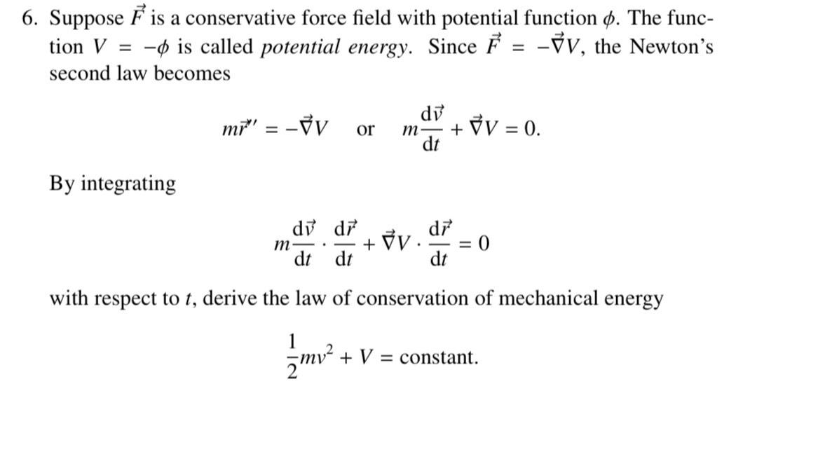 Solved Suppose vec(F) ﻿is a conservative force field with | Chegg.com