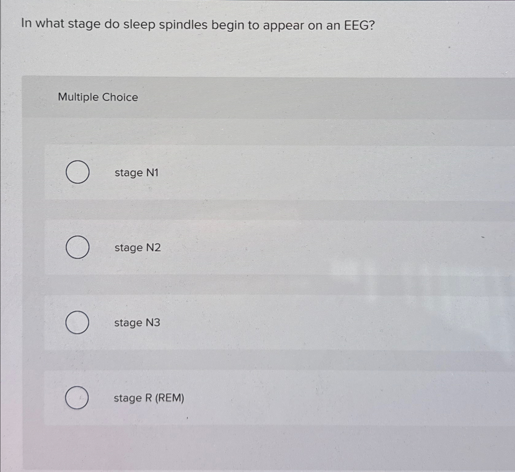 Solved In what stage do sleep spindles begin to appear on an