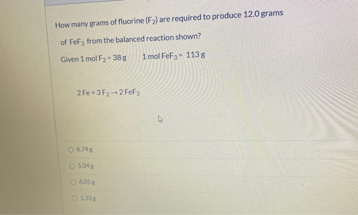 How Much Fluorine In Grams Did The Second Sample Produce