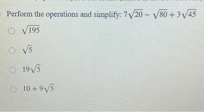 Solved Perform the operations and simplify: 720−80+345 195 5 | Chegg.com