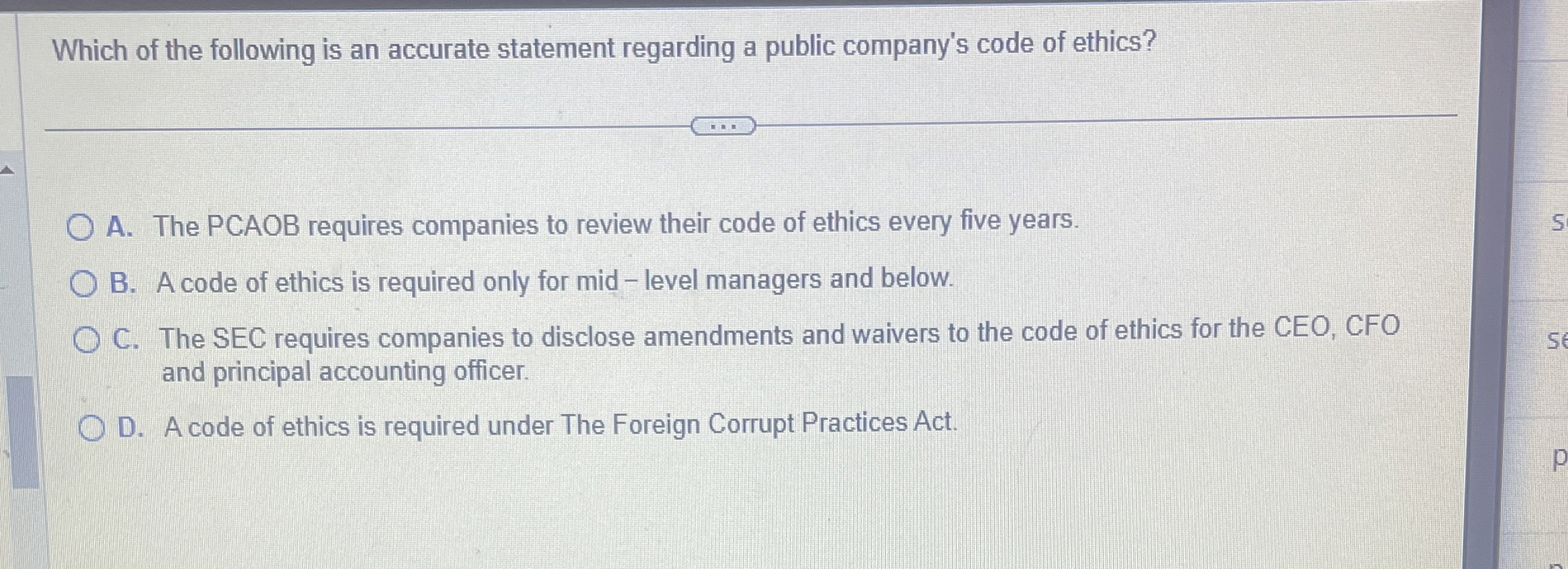 Solved Which of the following is an accurate statement | Chegg.com