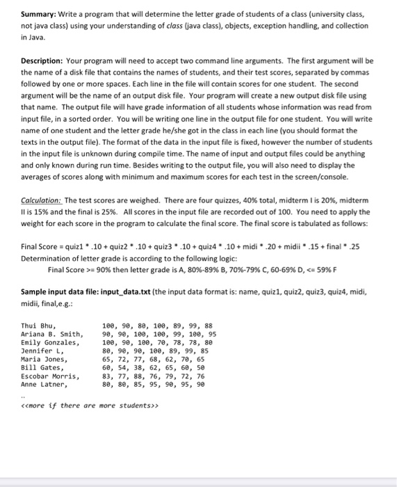 Solved Summary: Write a program that will determine the | Chegg.com