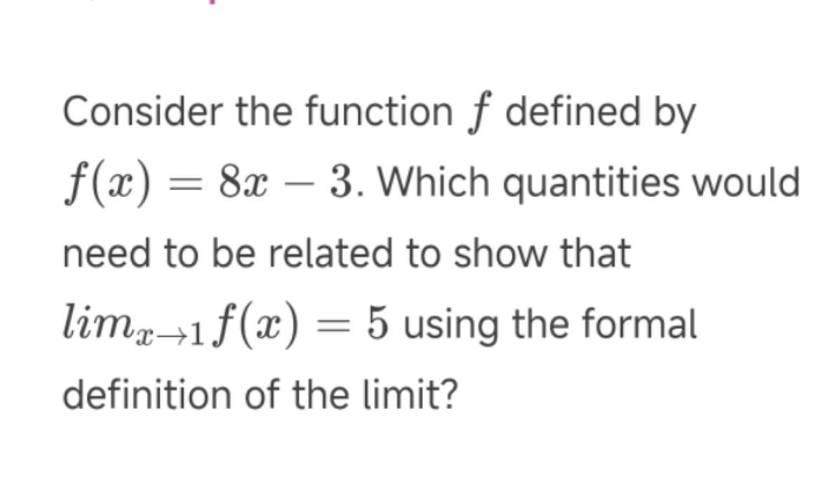 Solved Consider the function f defined by f(x)=8x−3. Which | Chegg.com