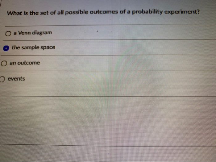 Solved What is the set of all possible of a