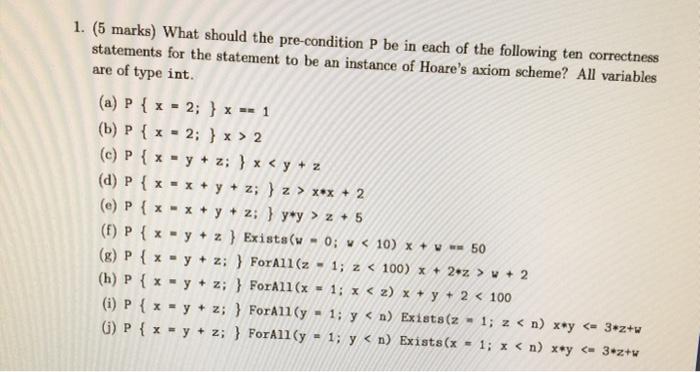 1 5 Marks What Should The Pre Condition P Be In Chegg Com