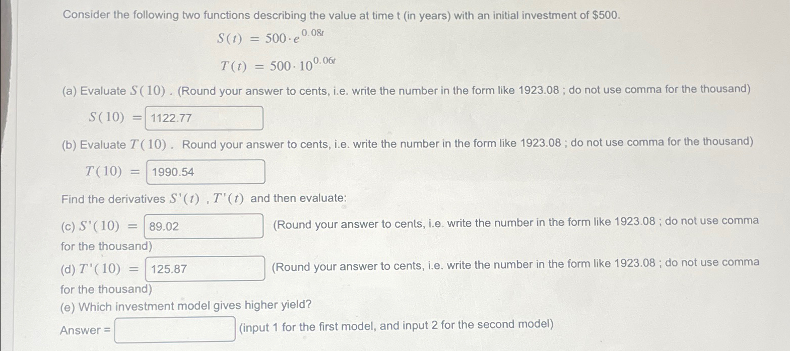Solved Consider the following two functions describing the | Chegg.com