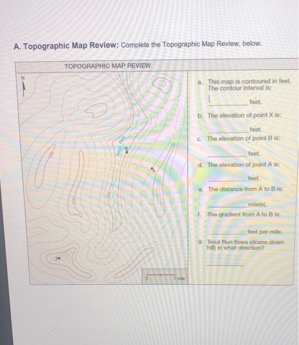 Solved A. Topographic Map Review: Complete The Topographic | Chegg.com