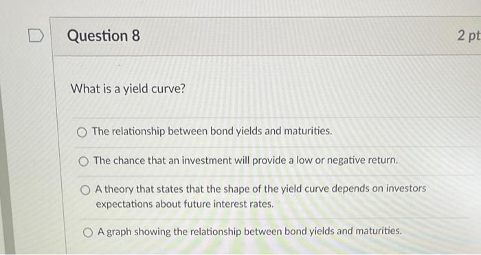 Solved What Is A Yield Curve? The Relationship Between Bond | Chegg.com