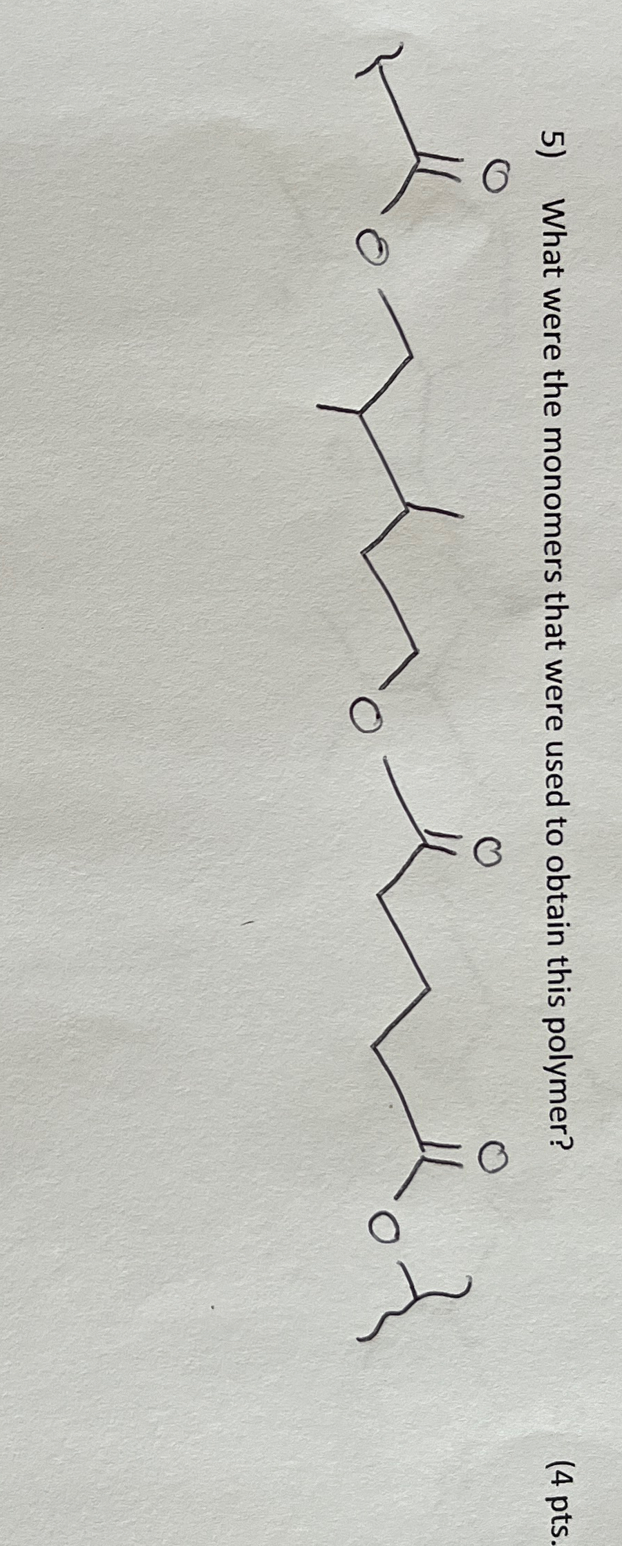 Solved What were the monomers that were used to obtain this | Chegg.com