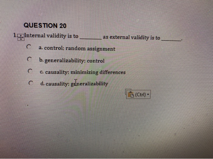 random assignment external validity