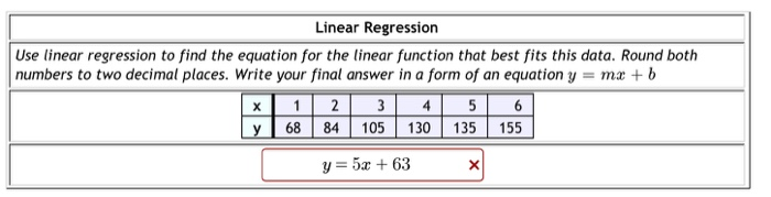 Solved Linear Regression Use linear regression to find the | Chegg.com